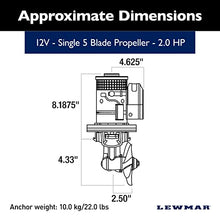 Lewmar 110TT Boat Thruster Kit 1.5kW 12-Volt Motor with Joystick Control White