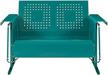 Crosley Furniture Bates 2-Person Retro Metal Outdoor Patio Loveseat Glider
