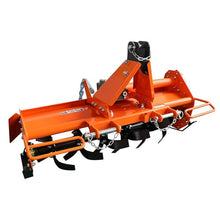 Chery Industrial 3 Point Rotary Tiller Attachment Fits Cat 1 Tractors Single Speed PTO Driven Cultivator 540 RPM Gearbox (Orange + Carbon Steel+49‘’)