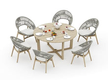 TeakStation Qty 4 - Grade-A Teak Wood Luxurious Solo/Single Robas Weathered Teak Arm Chairs #36RoAA