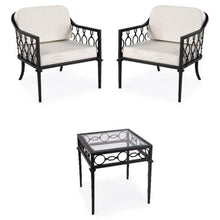 Home Square 3-Piece Outdoor Lounge Chair Set with End Table Black