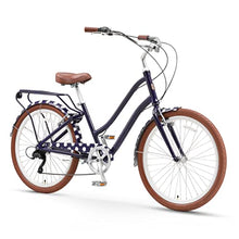 sixthreezero A/O Frida Limited 7-Speed Step-Through Touring Hybrid Bicycle Navy & White Spots