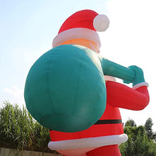 OZIS Giant 33Ft Inflatable Santa Claus Holding Gift Bag Red