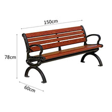 CUTPOIY Bench Garden Bench Metal Park Bench Cast-Aluminum Plastic Wood Outdoor Benches Front Porch 1.5m Outdoor Furniture for Patio, Park, Lawn, Yard Outdoor Garden Ben, A