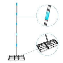 Aikimfuly Lawn Leveling Rake 6.5 FT Stainless Steel Leveling Tool Length Adjustable Long Handle Gardening Hand Tool for Garden Backyard Lawn Farm Golf