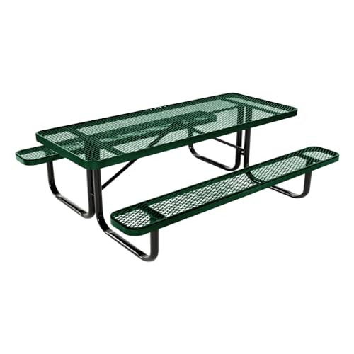 COATEDOUTDOORFURNITURE 6Ft Rect Picnic Table, Expanded, Green, Kids