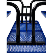 Neojoyoenix 6 ft. Rectangular Outdoor Steel Picnic Table,Blue,with Umbrella Pole