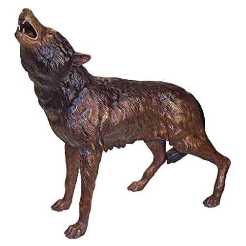 Design Toscano Howl of the Wild Wolf Cast Bronze Garden Statue