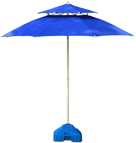 A1DFDFGOQSFG Parasols 9' Beach/Pool/Garden/Patio Umbrella Double Top, Water/UV-Resistant Market Outdoor Table Umbrella (Color : Blue, Size : 9 Ft/270cm) (Blue 9 Ft/270cm)