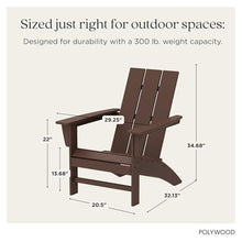 POLYWOOD Modern Adirondack Chair – All-Weather Outdoor Lawn Adirondack Chairs – HDPE, Fade-Resistant & Durable Outdoor Furniture – For Patio, Deck & Fire Pit Chairs – Mahogany Brown