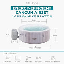 Bestway SaluSpa Cancun Energy-Efficient 2-4 Person Inflatable Hot Tub