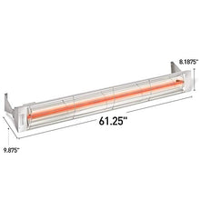 Infratech W-4024 BR Stainless Steel 61.25” Single Element Fixture Electric Patio Heater Long 4000 Watt, 240 Volt, Bronze Finish