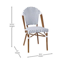 EMMA + OLIVER White/Navy Indoor/Outdoor Bistro Table Set with 4 Chairs