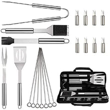 20-Pack BBQ Grill Accessories Tool Set,Flat Top Griddle Accessories Kit, Stainless Steel BBQ Kit with Oxford Cloth Box for Camping/Kitchen, BBQ Utensils
