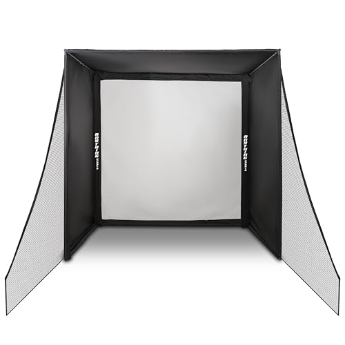 ANYTHING SPORTS Golf Simulator Cage with Impact Netting and All Poles 12x9'4x5 Black