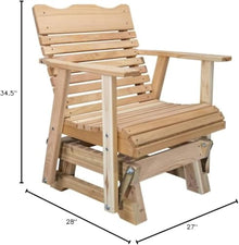 AMUYTCP Gliders for Outside Patio, Amish Crafted 2' Cedar Glider,Porch Glider Outdoor,28.0" W X 27.0" D X 34.5 "H,Undyed