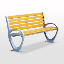 Ronghw0607 Garden Bench Log Color Park Outdoor Bench Aluminum Chair Legs Leisure with Backrest Bench Park Patio Seat