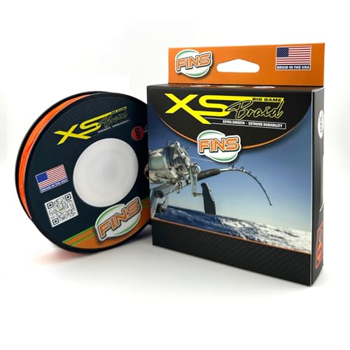 FINS XS Big Game Braid Fishing Line Orange 100 lb 4000 Yds