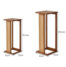 Wood Rattan Plant Stand Indoor,Tall Small Plant Shelf for Small Space