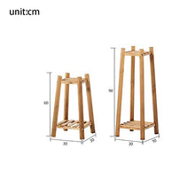 RWGOVLU Wooden Plant Stand Mid Century Flower Pot Holder Plant Pot Stand Modern Flower Pot Display Stand Indoor And Outdoor Decor Multifunctio, 90cm, Natural