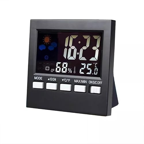 ABS Weather Station with Time Voice-Controlled Thermometer Hygrometer Background Light