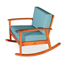 DTY Outdoor Living Longs Peak Deep Seat Eucalyptus Rocker - Natural Oil Finish, Sage Cushions