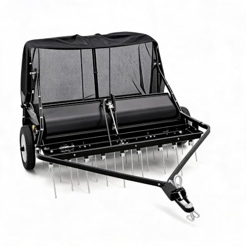 IDEALHOUSE 42 Inch Metal Leaf Rake - Yard Leaf Collector