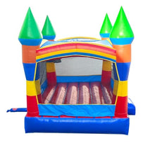 Pogo Bounce House Crossover Deluxe Rainbow Castle Inflatable 13x12x14.5 ft