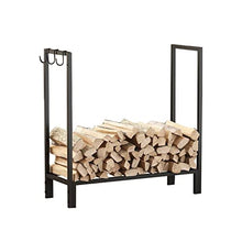 DJVHSRI Iron Black Wood Storage Rack Fireplace Front Firewood Shelf Wood Firewood Shelf Home,