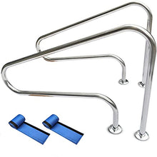 Pool Handrail Pool Hand Rail 2Pcs Easy Mount Hand Grab Rail W/Swimming Pool Armrest Cover 304 Stainless Steel Handrail Railing | Height 35\U2018\U2018 (Thick:1.0Mm) (Thick:1.5Mm) ()