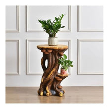 WOAITIANTIAN Vase Stand Home Decoration Creative Floor Display Base, Imitation Root Carving Plant Stand