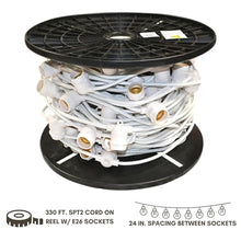 Holiday Bright Lights 330ft White SPT-2 Cord E26 Sockets No Drop 24" Spacing Indoor/Outdoor Patio Lighting
