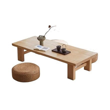 HASMI Living Room Table Vintage Tea Table Japanese Square Long Tea Table to Sit On The Floor Furniture Coffee Tea End Table for Living Room Outdoor Side Table (Size : Natural 120x60x38cm)
