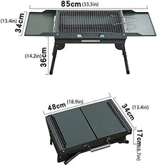 Portable Charcoal Grill Outdoor BBQ Grills Cooking Stainless Steel Folding Camping Grill for Campfire Picnic Hiking Grill Tool