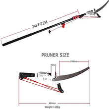 Extendable Tree Pole Pruner, 2 in 1 Profession Telescopic Tree Pruner,Steel Blade/Aluminium Handle, Garden Ratchet Tree Lopper & Branch Cutter with Saw Blade Attachment,24ft/7.2m