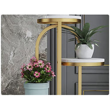 GVBNOTT Plant Stand Flower Stand Wrought Iron Marble Indoor and Outdoor Floor-to-Ceiling Multi-Storey Balcony Green Radish Flower Pot Stand Plant Rack，OneColor M