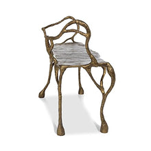 Park Hill Collection Lodge Cast Aluminum Organic Root Bench Antique Gold