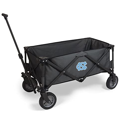 PICNIC TIME NCAA North Carolina Tar Heels Adventure Wagon Folding Wagon - Wagon Cart - Sport Utility Wagon - Beach Wagon Collapsible, (Dark Gray)