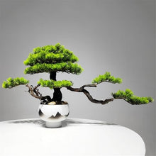YXIANG56Q Fake Plants Artificial Bonsai Tree with Chinese-Style White Ceramic Pot Potted House Plants Bonsai Tree