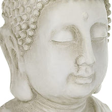 Relaxdays Buddha Statue, 70 cm Height, Garden Decoration, Weather and Frost Resistant, Living Room Deco, Cream White