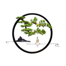 YXIANG56Q Fake Plants Chinese-Style Simulated Welcoming Pine Mural Decoration for Living Room Walls and Home Furnishings Bonsai Tree(Large)