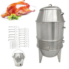 INTBUYING 3-Tier Charcoal Duck Roaster Oven 23.6" x 53" Stainless Steel Roasting Machine for Peking Duck BBQ Chicken Turkey Pig with Hooks & Pins for Commercial Home Use Roast Oven