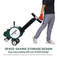 Log Splitter 7 Ton, Wood Splitter Electric Powered, Electric Firewood Splitting Machine with Double Flywheel, Electric Log Splitter with 2 HP Powerful for Gardening & Forestry (Dark Green 7 Ton)
