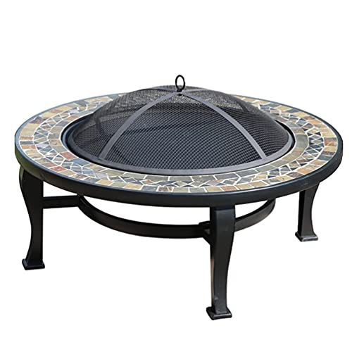 Outdoor Fire Pit Portable Fire Pit, Round Outdoor Fireplace and Grill Set, Used for Backyard Garden Patio Terrace, 86cm/33.9"