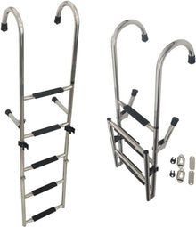 SAeWare Pontoon Marine Ladder 5-Step Foldable Swimming Pool Ladder Pontoon with Wide Rung Stainless Steel Drop Boarding Ladders