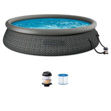 15ft x 36in Round Inflatable Ring Top Outdoor Above Ground Pool w/Pump