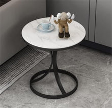 AtEEco Rock Slab Side Table Small Coffee Table Marble Living Room Sofa Corner Table Balcony Small Round Table Sideboard (Color : D, Size : 55 * 45cm)