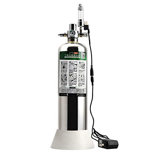 MXBAOHENG CO2 Generator Stainless Steel CO2 Tank Carbon Dioxide Reactor Kit for Natural Waterscape Hydroponic Aquatic Weed (Electromagnetic Valve Version)