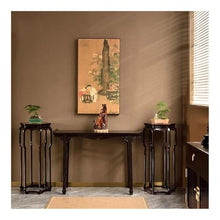 LUYOUBOZHU Vase Stand Hexagonal Classical Chinese Style Bonsai Base, Openwork Carving Redwood Ornament Display Rack