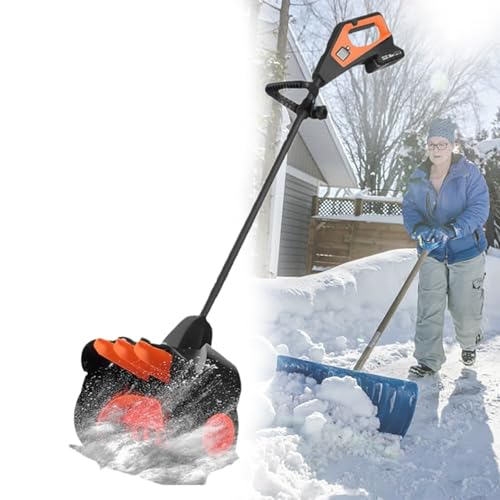Beachtiful 21V Cordless Electric Snow Shovel, Battery-Powered Snow Blower, 41cm Width Snow Removal Snow Thrower (2 Battery and Charger Included), for Patio Driveway